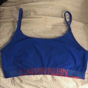 Calvin Klein NWOT Blue Bralette L